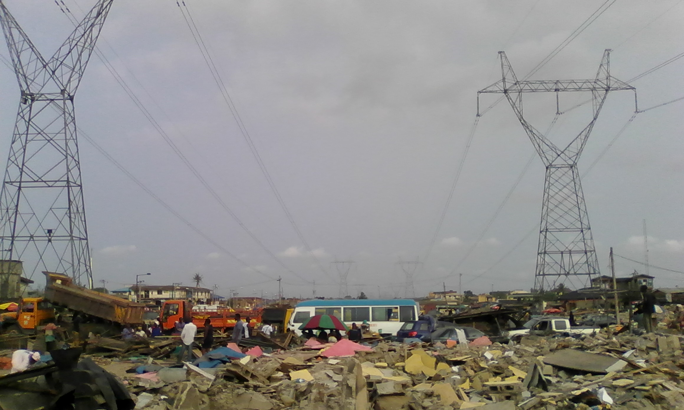 Lagos demolished Structures under power line
