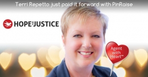 Hope For Justice Receives Donation From Real Estate Professional Terri Repetto With The Agent With Heart Program